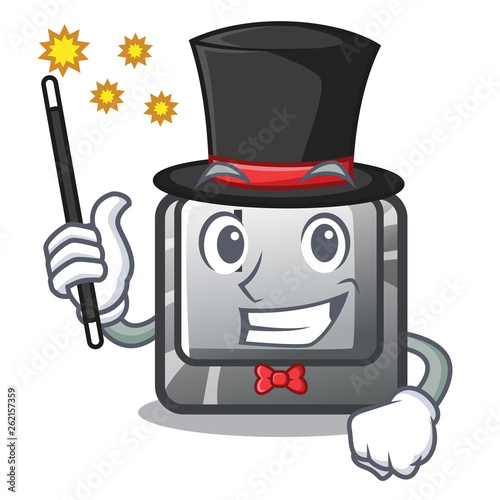 Magician button I isolated in the cartoon