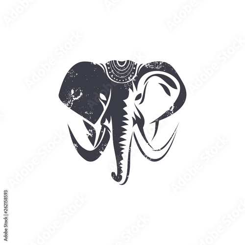 elephant logo designs concept, elephant face mascot logo template