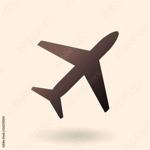 Vector Black Silhouette Passenger Plane Icon