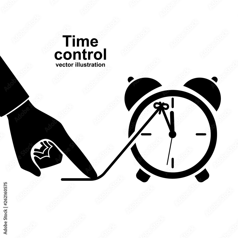 Time control icon pictogram. Deadline concept. Stop clock. Vector