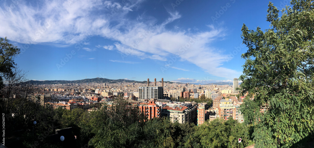 Obraz premium Panoramic Barcelona city view