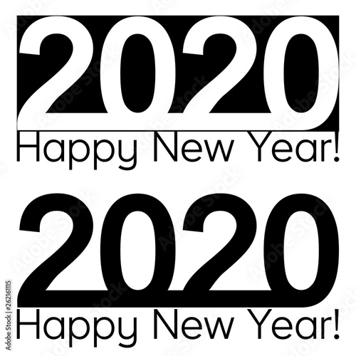 Happy New year 2020 text le...