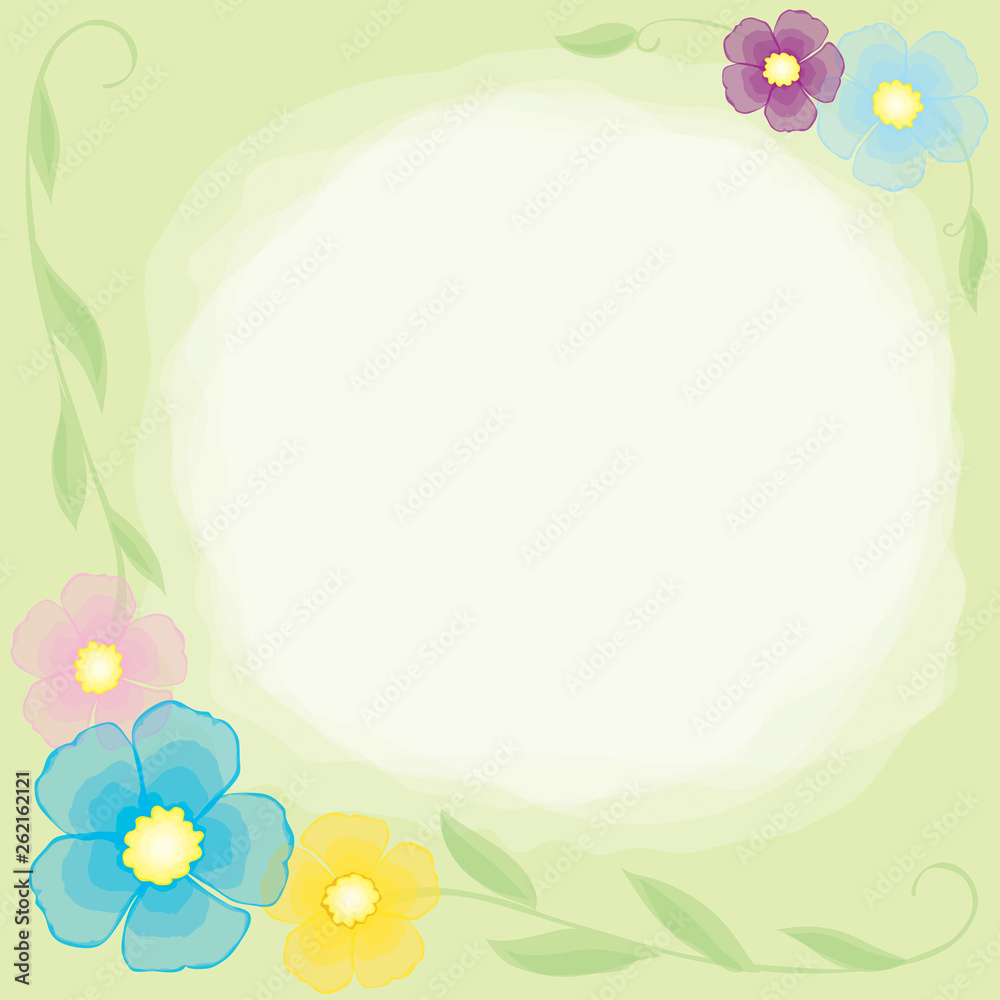 Vector Flowers and Branch Card