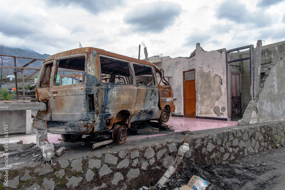 Abandoned house after the Merapi Volcano eruption, Central Java