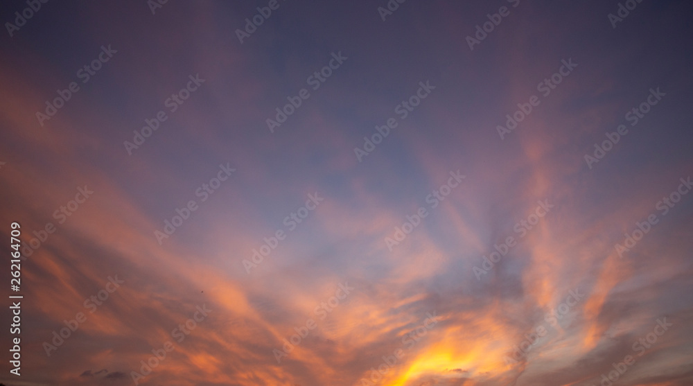 Natural colors Evening sky Shine new day  for Heaven,The light from heaven from the sky is a mystery,In twilight golden atmosphere,Modern sheet structure design,New Banner Business Web Template 