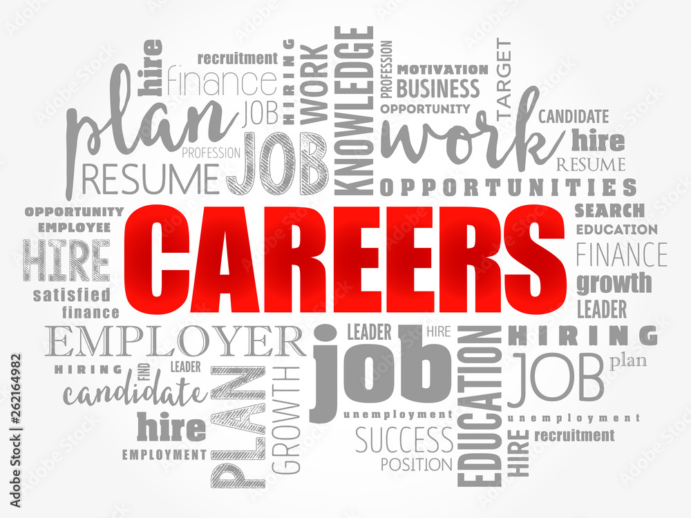 Fototapeta premium CAREERS word cloud collage, business concept background