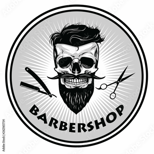 Barbershop Barber Logo Template Retro Design Vector Icon Patch