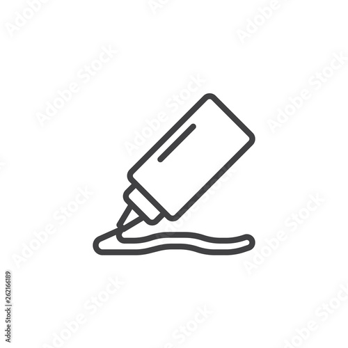 Sauce bottle line icon. linear style sign for mobile concept and web design. Tube of mustard or ketchup outline vector icon. Symbol, logo illustration. Pixel perfect vector graphics