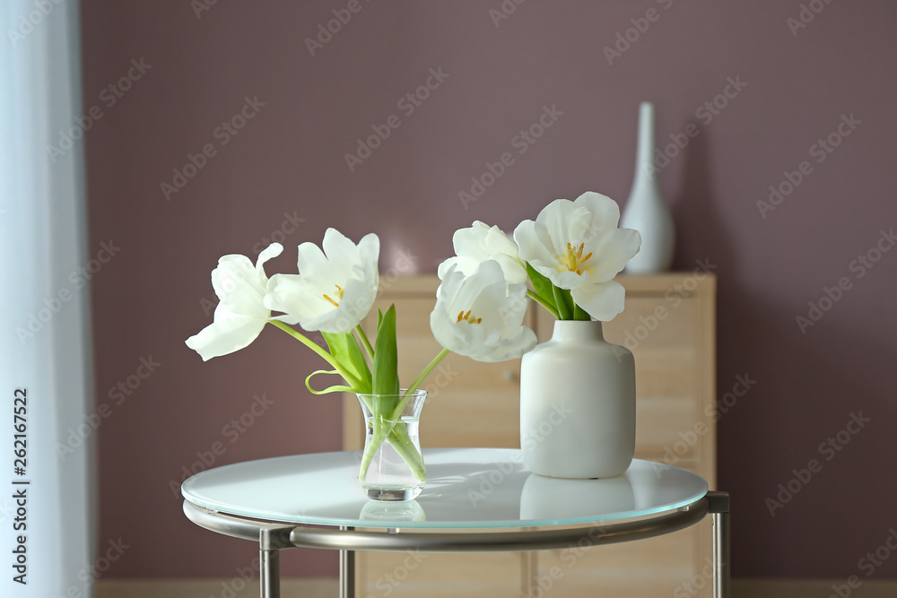 custom made wallpaper toronto digitalBeautiful flowers on glass table in room