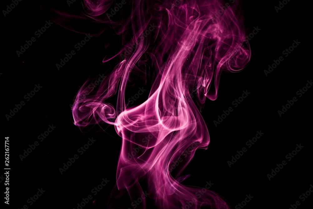 Purple smoke on black background