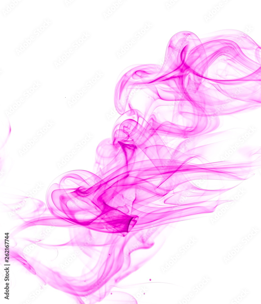 Fototapeta premium Purple smoke on white background