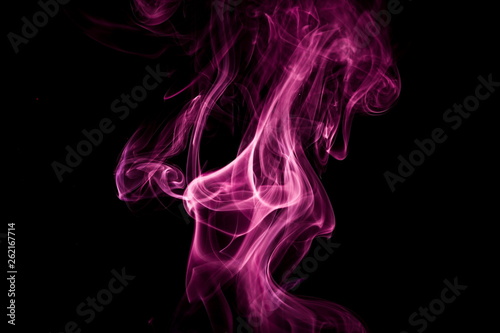 Purple smoke on black background