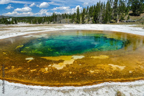Beauty Pool in Yellowstone National Park in Wyoming, United States