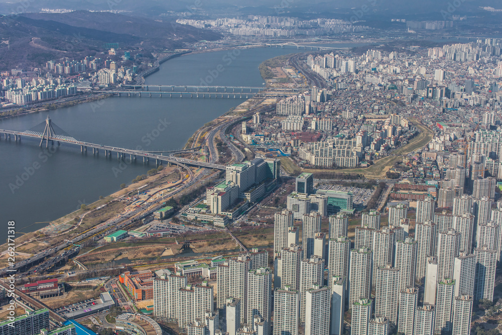 Obraz premium Aerial view of Seoul in Korea