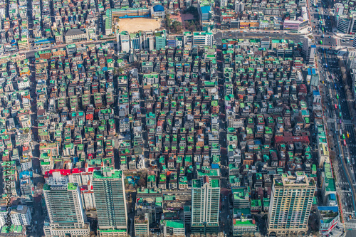 Aerial view of Seoul in Korea