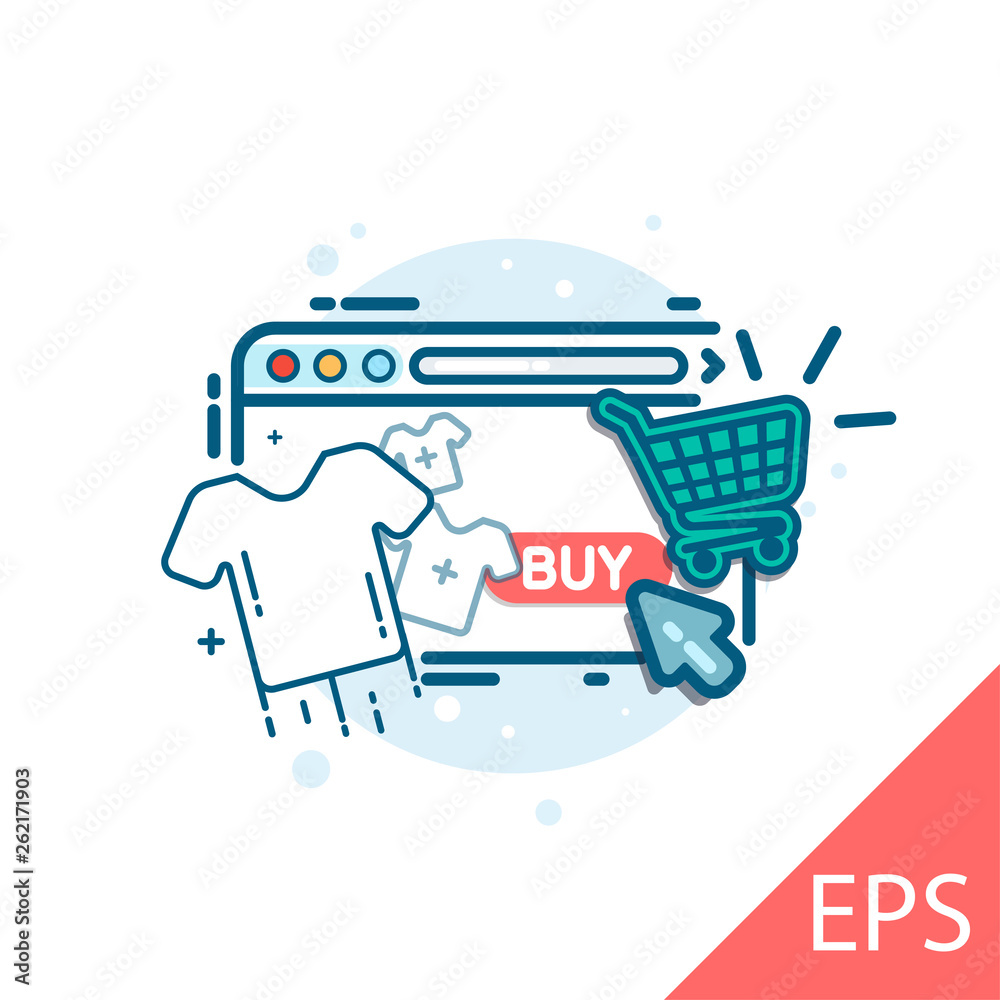Secure online shopping concept with flat icons. Pay per click. Delivery Secure online shopping concept with flat icons. Pay per click. Delivery