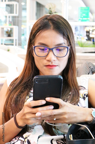 young woman with mobile phone
