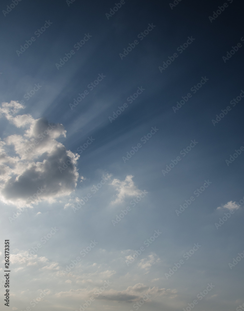 Clouds filtering sun rays