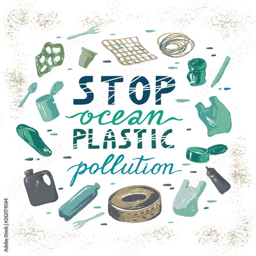 The circular concept of the ecological catastrophe of garbage.