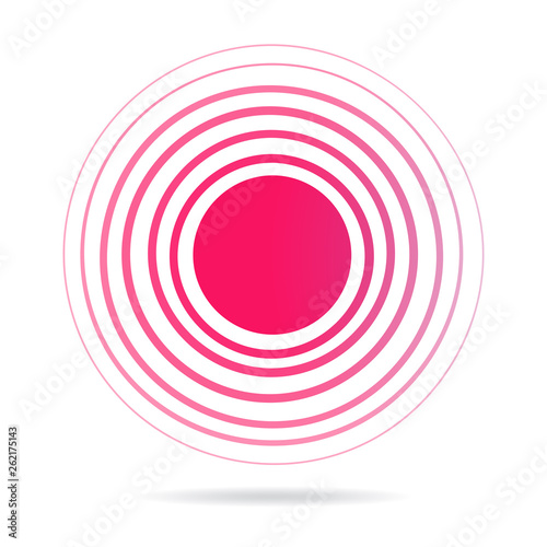 Medical target spot pain circles symbol, medical painkiller drug medicine icon sign isolated on white background flat style design vector illustration gradient version.