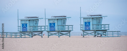 Lifeguard towers at Venice Beach California - travel photography