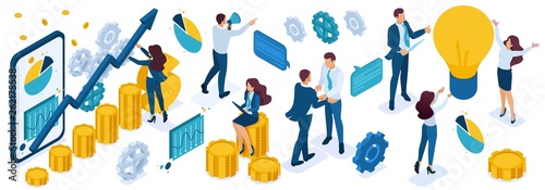 Isometric Business Characters, Young Entrepreneurs