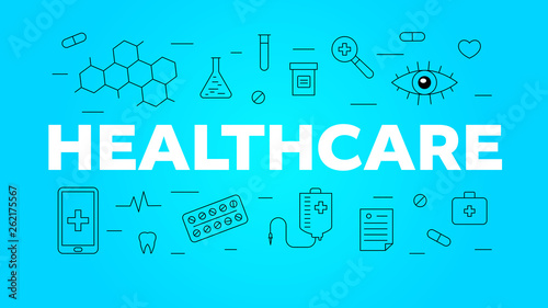 Linear healthcare banner for concept design.