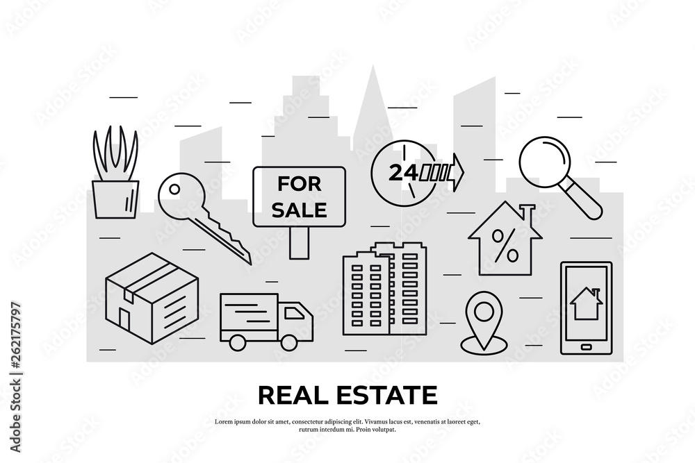 Obraz premium Real estate poster design idea