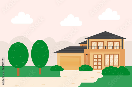 New modern house vector illustration