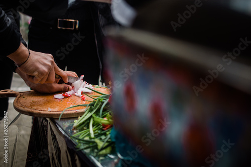 chef preparing salad