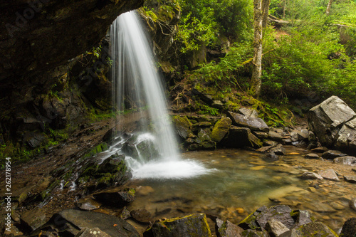 Grotto Falls in Great Smoky Mountains National Park in Tennessee  United States