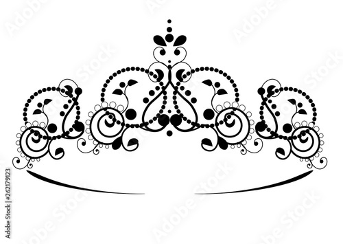 illustration feminine wedding diadem crown black 