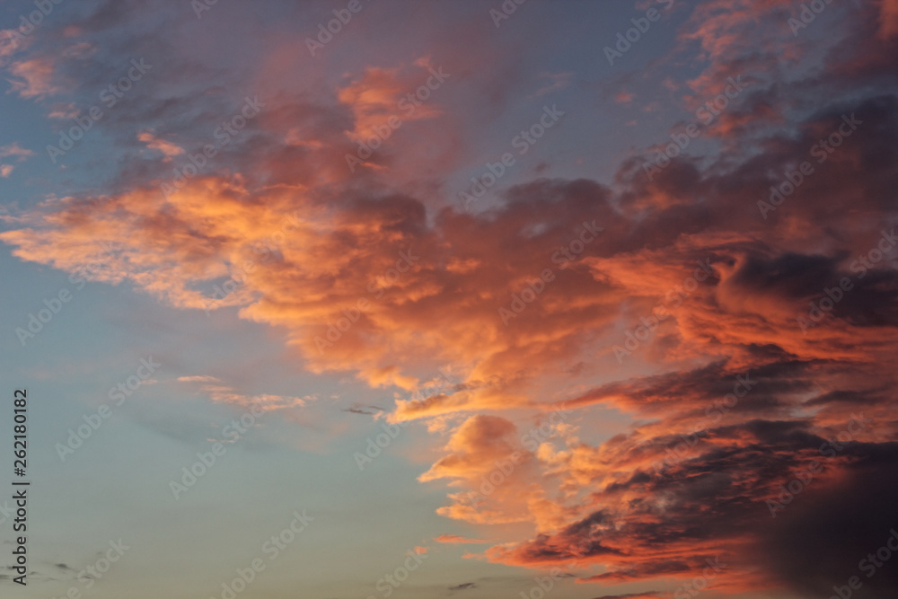 Beautiful blue sky with clouds of various shapes and colors. Beautiful blue sky with clouds of various shapes and colors.