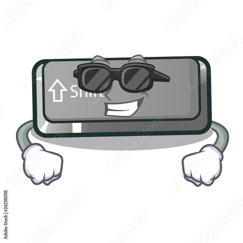 Super cool button shift on a keyboard mascot