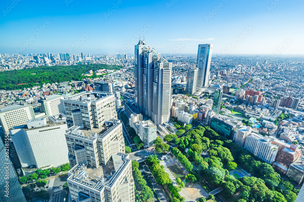 skyline aerial view of shinjuku in Tokyo, Japan