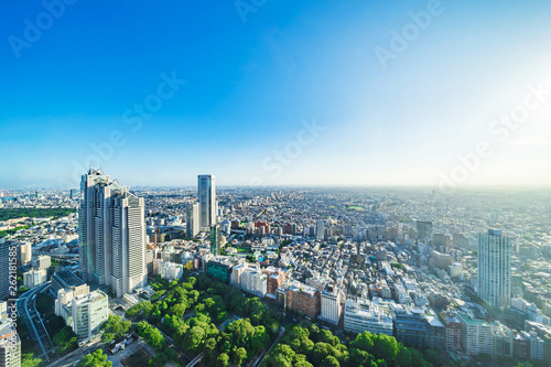 skyline aerial view of shinjuku in Tokyo, Japan