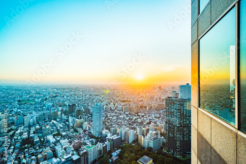 Photography skyline aerial view of shinjuku in Tokyo, Japan