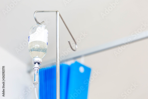 man in hospital having an intravenous drip immunoglobulin infusion