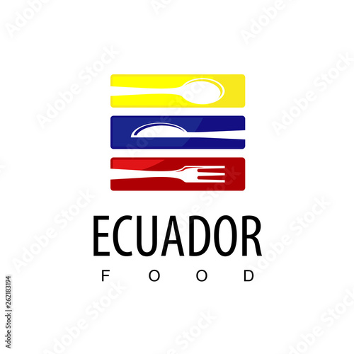 Ecuador Food, Restaurant Logo With Ecuador Flag Symbol