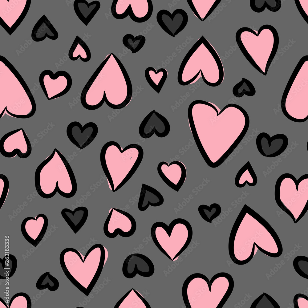 Fototapeta premium Hearts seamless pattern. Vector illustration