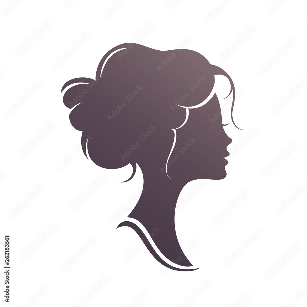 womans hair style stylized sillhouette, beauty salon logo template womans hair style stylized sillhouette, beauty salon logo template