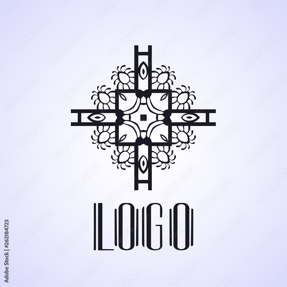 Vector geometric modern art deco style logo decoration Vector geometric modern art deco style logo decoration