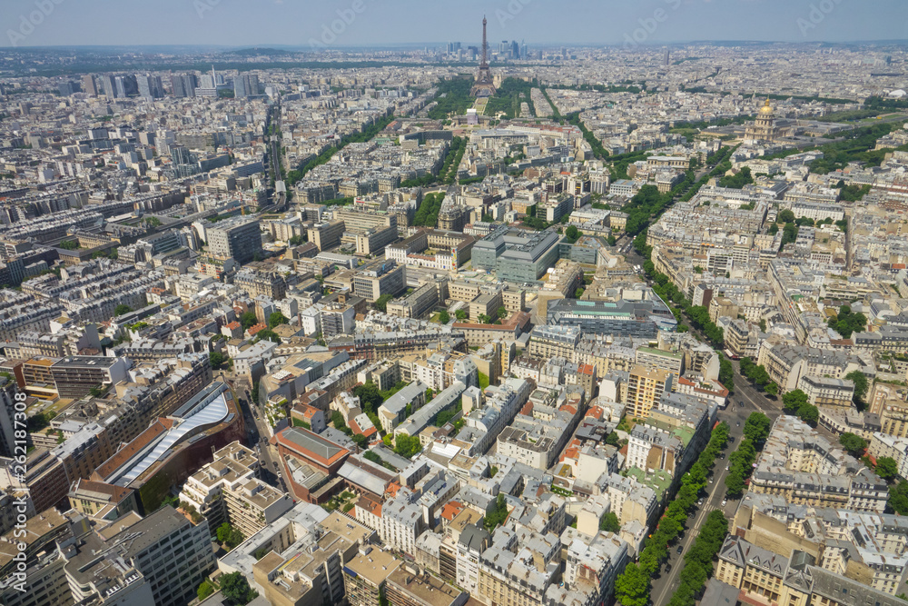 Obraz premium Vue Aérienne de Paris, tour Eiffel