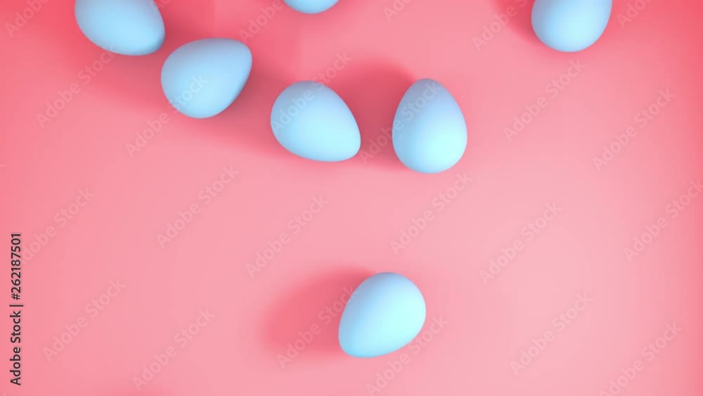 3D computer render animation of easter pastel eggsfalling on color surface. Set of different color 4k footage. 3D computer render animation of easter pastel eggsfalling on color surface. Set of different color 4k footage.