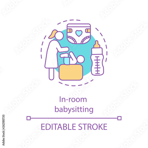 In-room babysitting concept icon