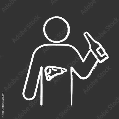 Liver cancer chalk icon