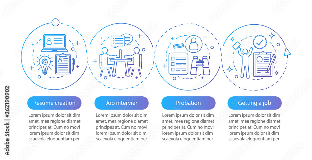 Job searching vector infographic template