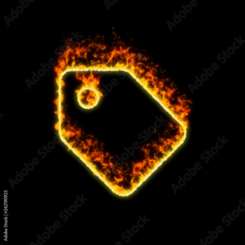 The symbol tag burns in red fire