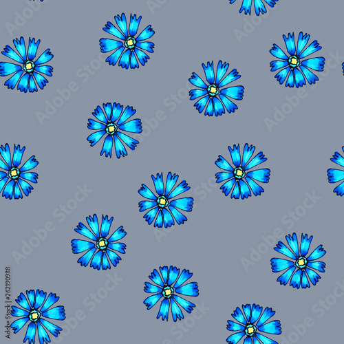 Seamless flower pattern. Gentle spring and summer flowers. Print for fabric and other surfaces.Seamless floral pattern. Gentle spring and summer flowers. The print for fabric and other surfaces