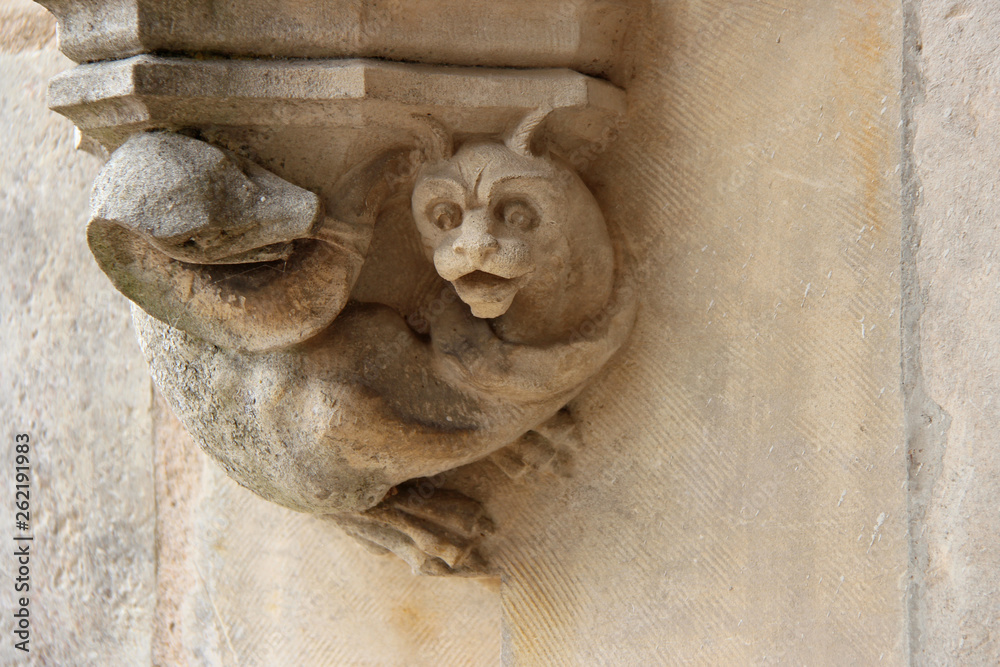 Wall Mural medieval corbel in a castle in châteaudun (france)